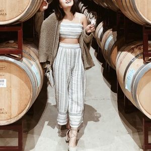 Striped linen Two Piece Set